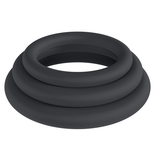 Shots LEVELZ Classic Silicone Cock Ring 3 Set - L, XL, XXL