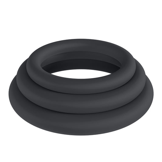 Shots LEVELZ Classic Silicone Cock Ring Set of 3 - XS, S, M