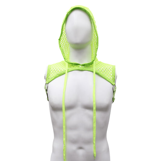 Love In Leather Hooded Mesh Crop Top