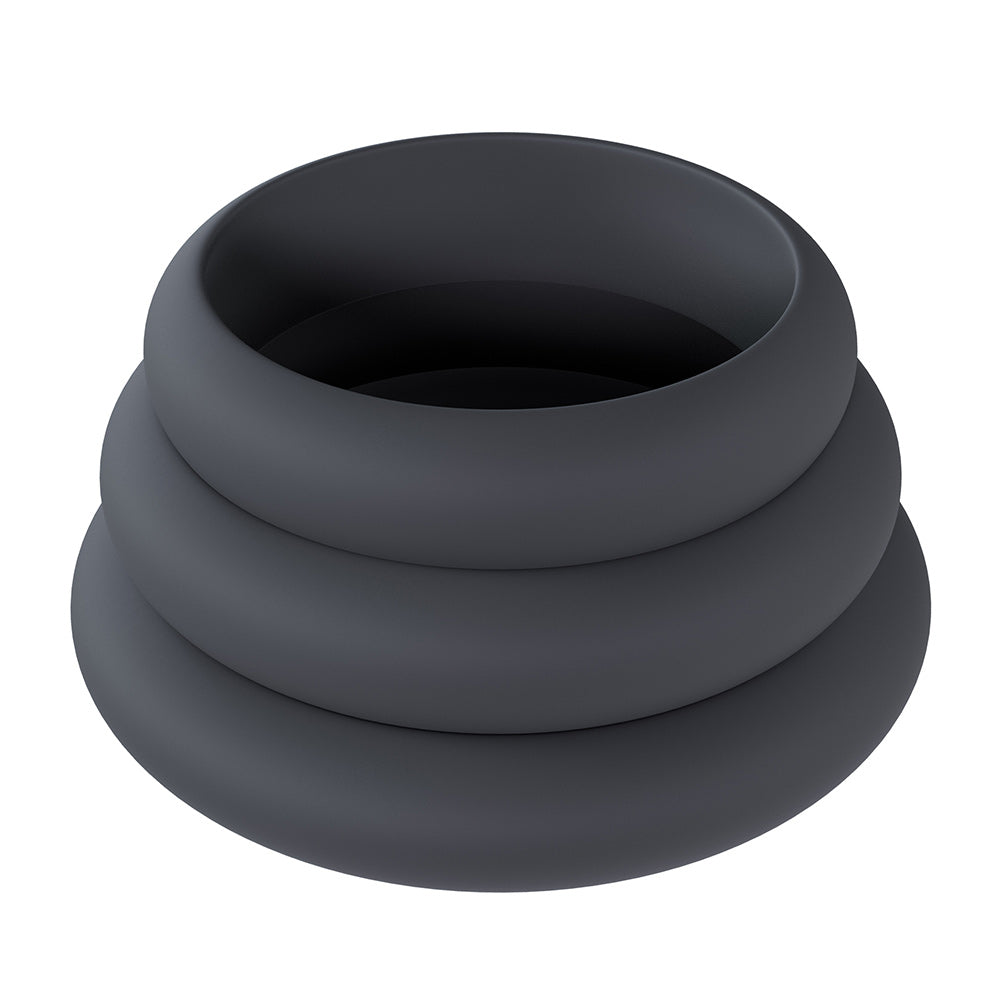 Shots LEVELZ Wide O Silicone Cock Ring - Set of 3 (L, XL, XXL)