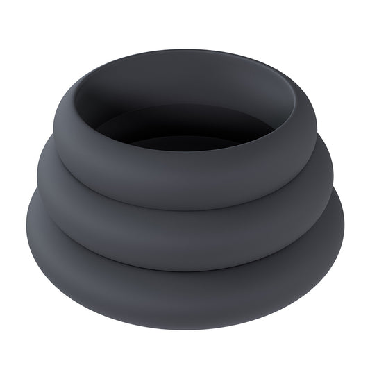 Shots LEVELZ Wide O Silicone Cock Ring - Set of 3 (L, XL, XXL)