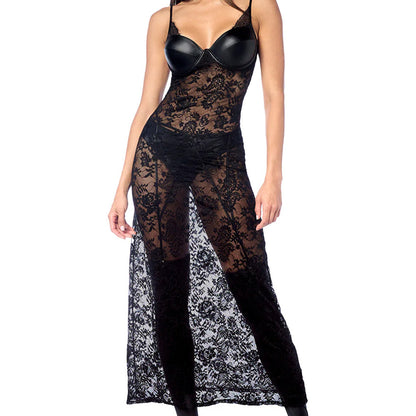 Mapale Long Gown with Panty & Garter Belt