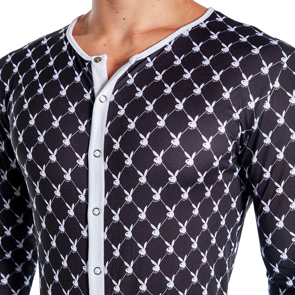 Playboy Mens Bunny Cozy Lounge Union Suit