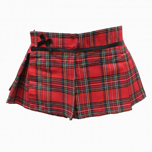 Love In Leather Tartan Wrap Skirt