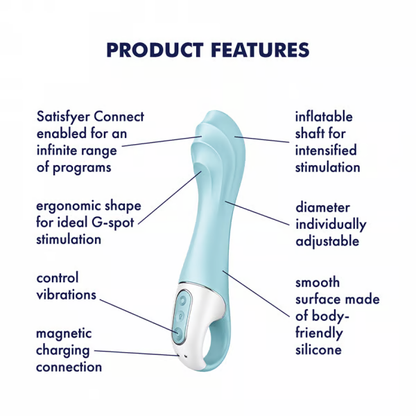 Satisfyer Air Pump Vibrator 5+ Rechargeable Inflatable G-Spot Vibrator