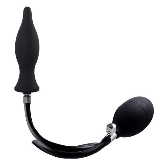 Excellent Power Strafe Teat Silicone Inflatable Butt Plug with Pump