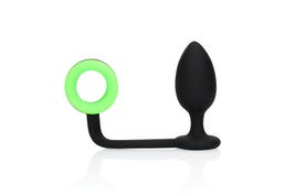 Ouch! Butt Plug with Glow In The Dark Cock Ring